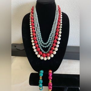 Vintage 3 Necklace and 2 Bracelet Bundle